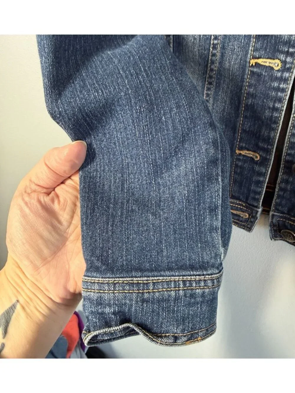 Children's Place Girls Large 10/12 Denim Jacket blue Button Up‎ Jean Coat Cute